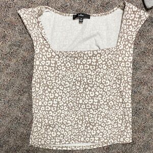Lulu's Cream Leopard Print Blouse